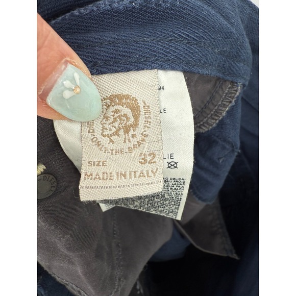 Diesel Mens Dark Blue Braddom Regular Slim Carrot Jeans Size 32 Classic Italy - Picture 10 of 15